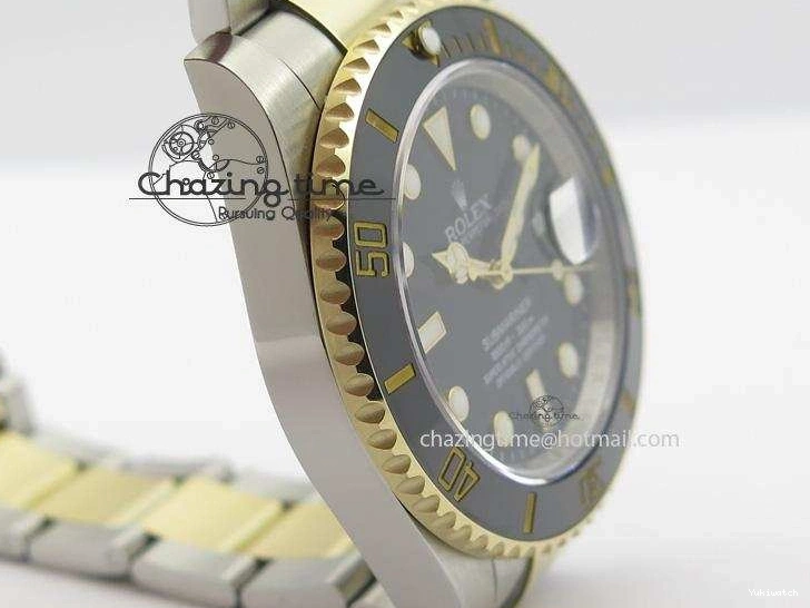 Submariner Dial Edition Bracelet Bezel SS Noob 1:1 YG Best Wrapped On LN 116613 A2836 Black YG 0212